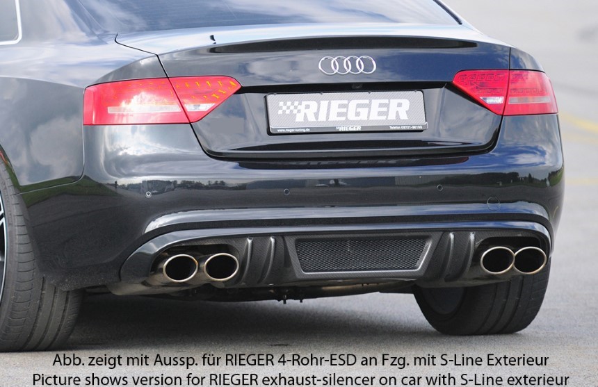 Diffuser Audi A5 Rieger uitlaat links + rechts carbon-look