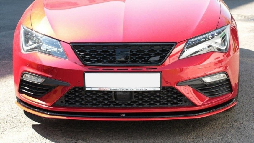 Voorspoiler Seat Leon FR 5F Maxton Design glans zwart V.3