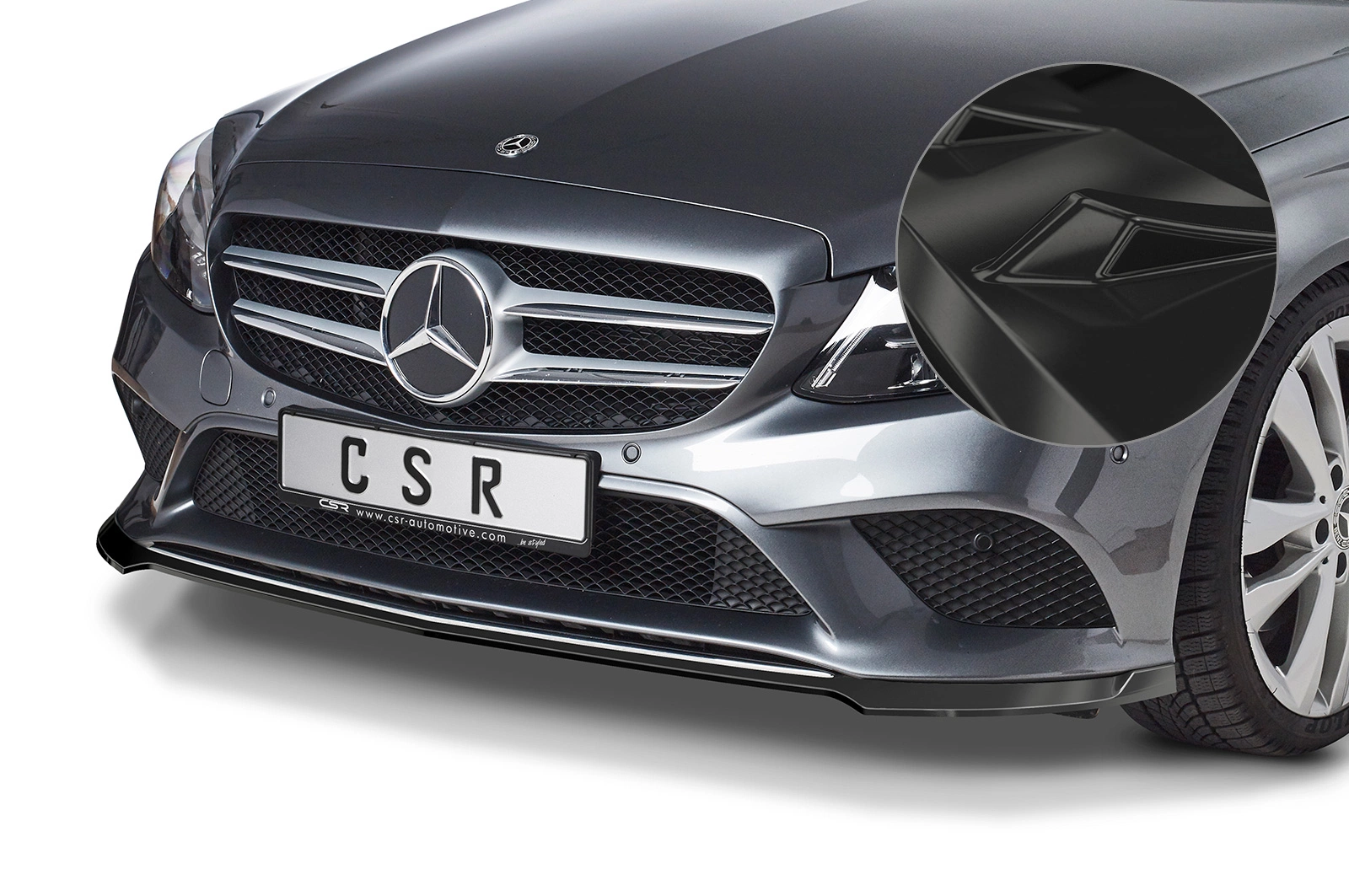Voorspoiler Mercedes-Benz C-Klasse W205 Glans Zwart van CSR Automotive (04/2018-03/2021 Modellpflege)