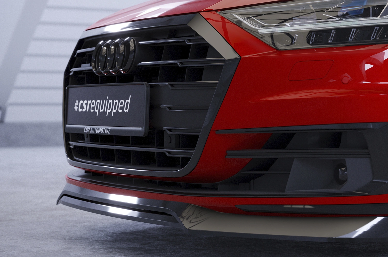 Voorspoiler Audi A8 (D5) Glans Zwart (2017–2021) CSR