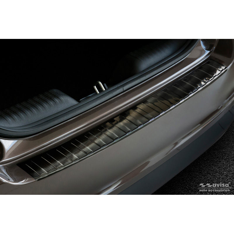 Zwart RVS Achterbumperprotector  Fiat Tipo Sedan 2016-2020 & FL 2020- 'Ribs'