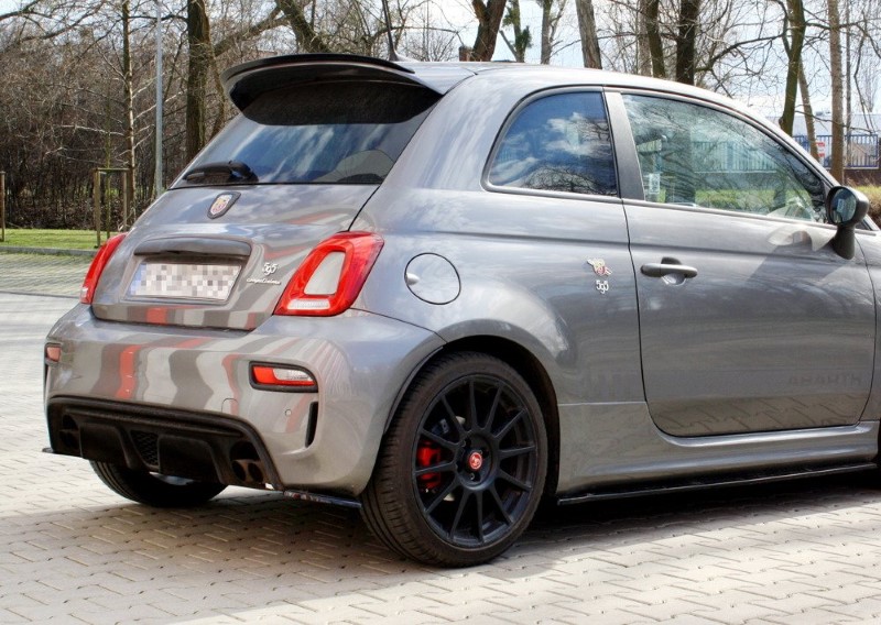 Achterzij Spoilers Fiat 500 Abarth Facelift MK1 Glanzend Zwart