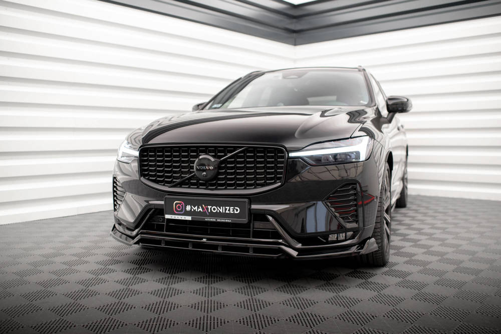 Voorspoiler Volvo XC60 R-Design Facelift Maxton Glans Zwart