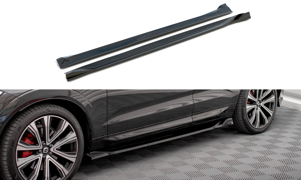 Zijskirts Volvo XC60 R-Design Facelift Maxton Glans Zwart