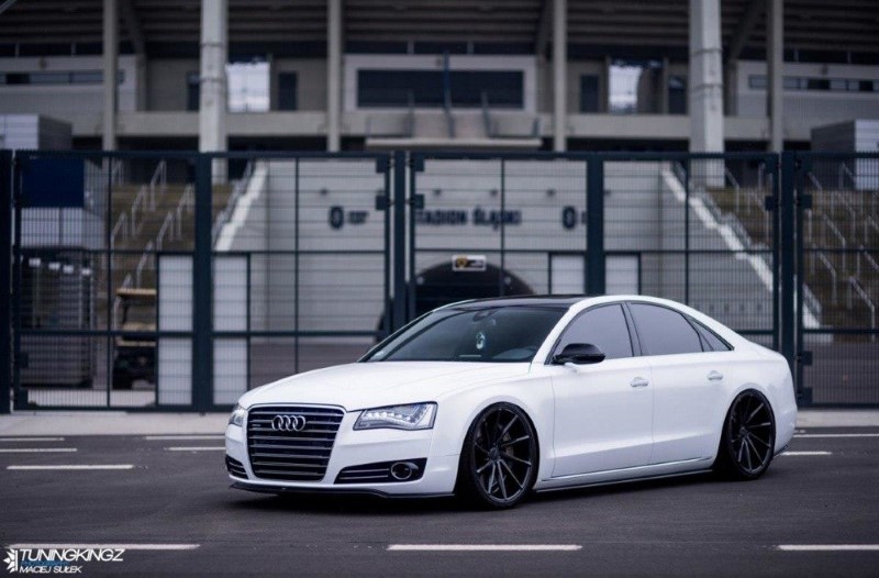ZijSkirts Diffusers Audi A8 D4 Glanzend Zwart