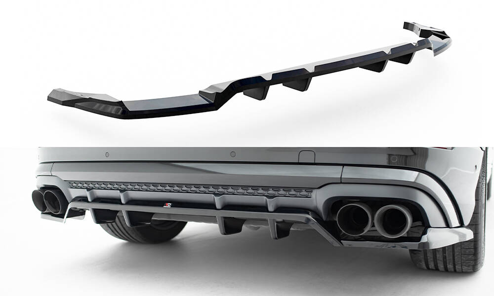 Achter Diffuser V.2 Audi SQ8 / Q8 S-Line MK1 Facelift Maxton Glanzend zwart