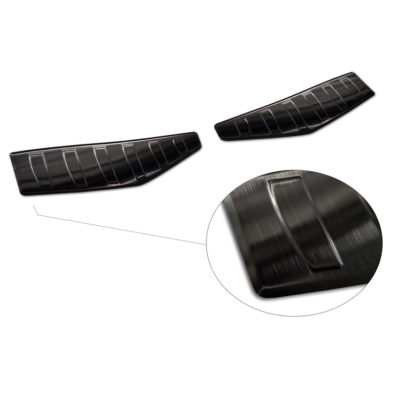 Zwart RVS Achterbumperprotector  Ford Mustang Mach-E 2020- 'Ribs' (2-Delig)