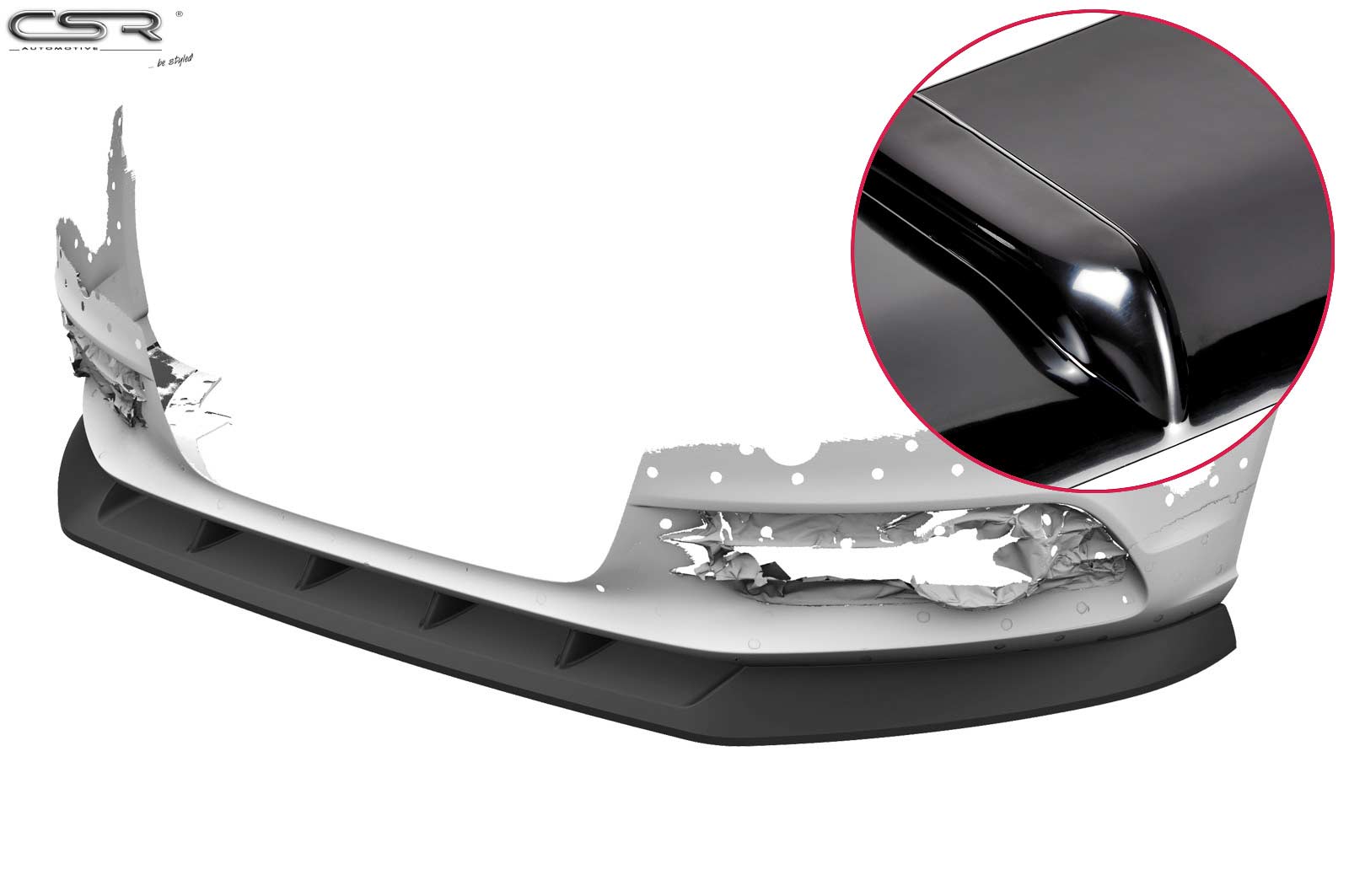 Voorspoiler Audi A6 C7 4G Glans Zwart