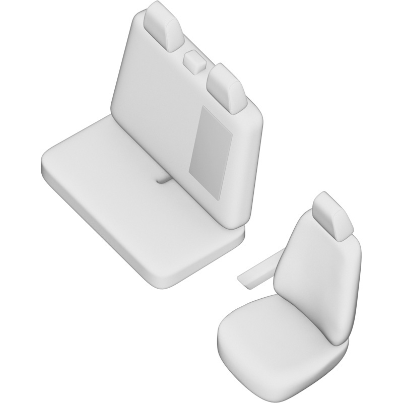 Original Design Stoffen Stoelhoezenset 2+1  Mercedes Sprinter 2006-2017/Volkswagen Crafter 2007-2014 (met armsteun in bank)
