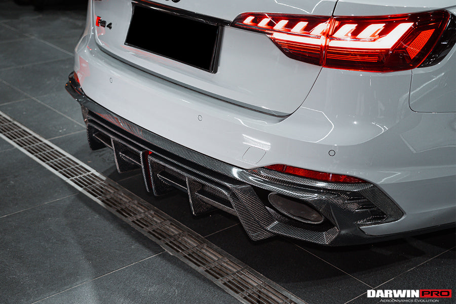 Audi RS4 B9 BKSS Style Rear Diffuser w/ Cap Carbon 2017-2022