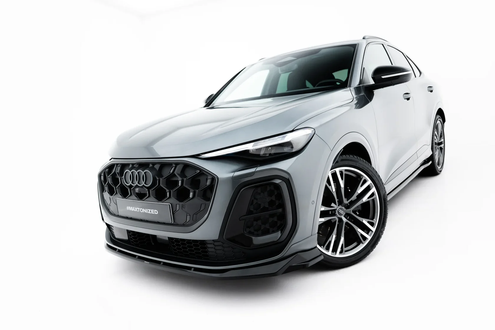 Voorspoiler Audi SQ5 / Q5 S-Line Sportback / SUV Mk3 Maxton Glans Zwart