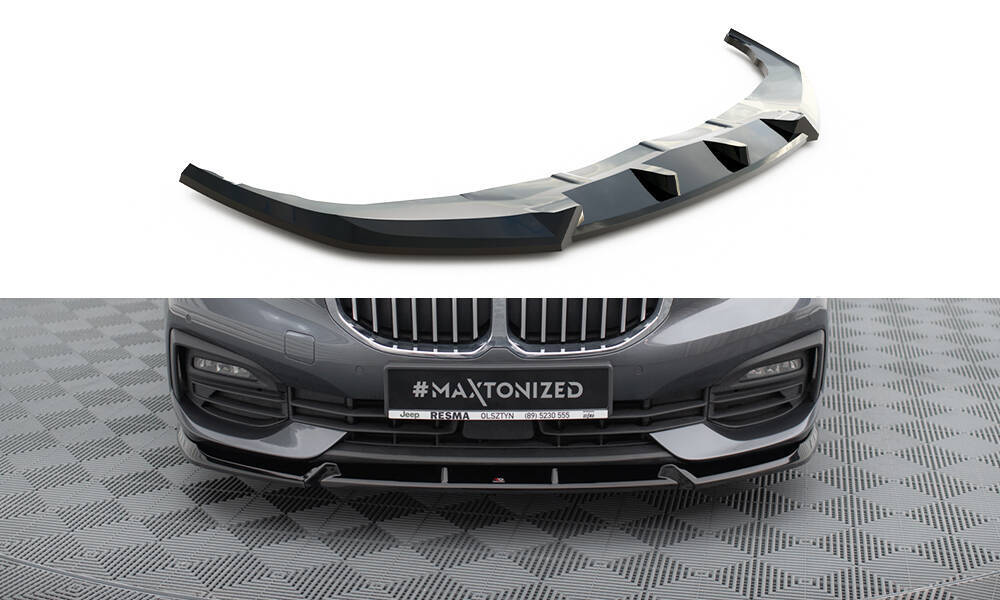 Voorspoiler V.1 BMW 1 Serie F40 Maxton Glans Zwart