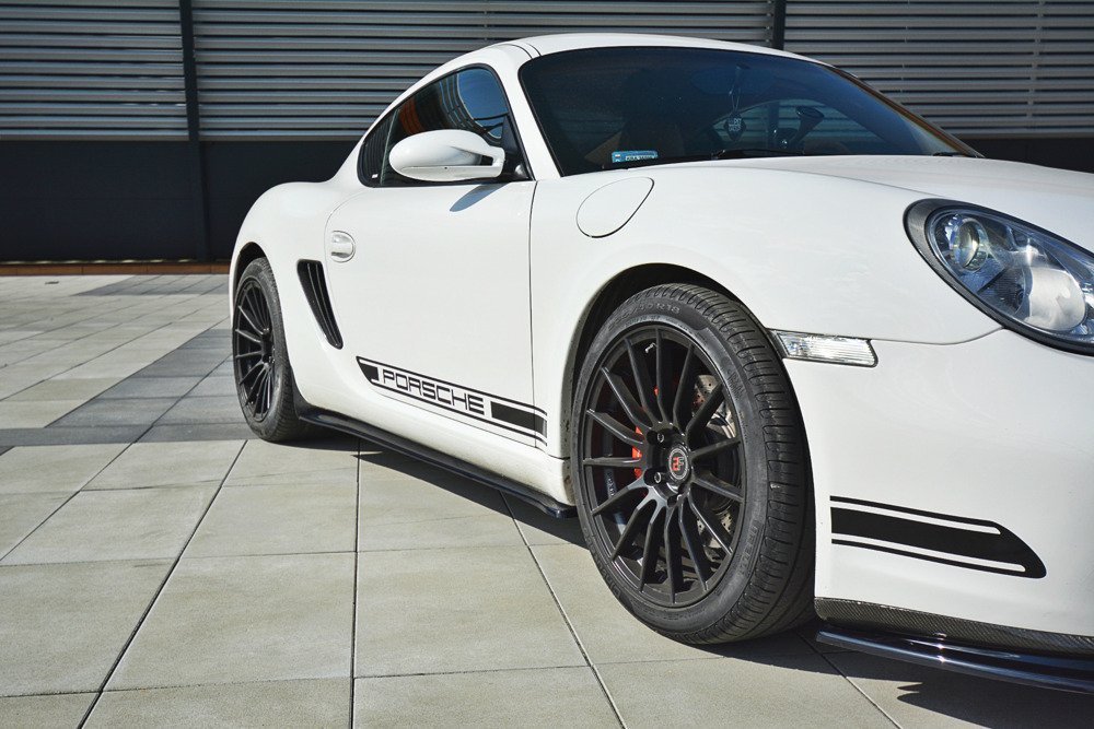 Zijskirts Porsche Caymans S 978C Maxton Glans Zwart