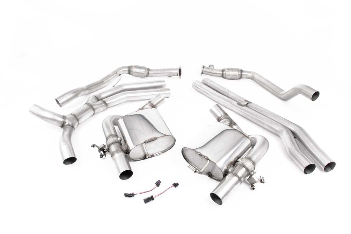 Milltek Audi RS5 B9 Cat Back Non-Resonated Race (Loudest) - with Titanium Oval Trims