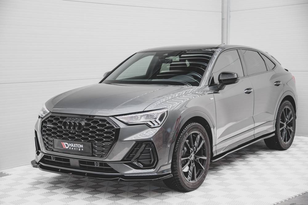 Voorspoiler V.1 AUDI Q3 Sportback S-Line Maxton Glans Zwart