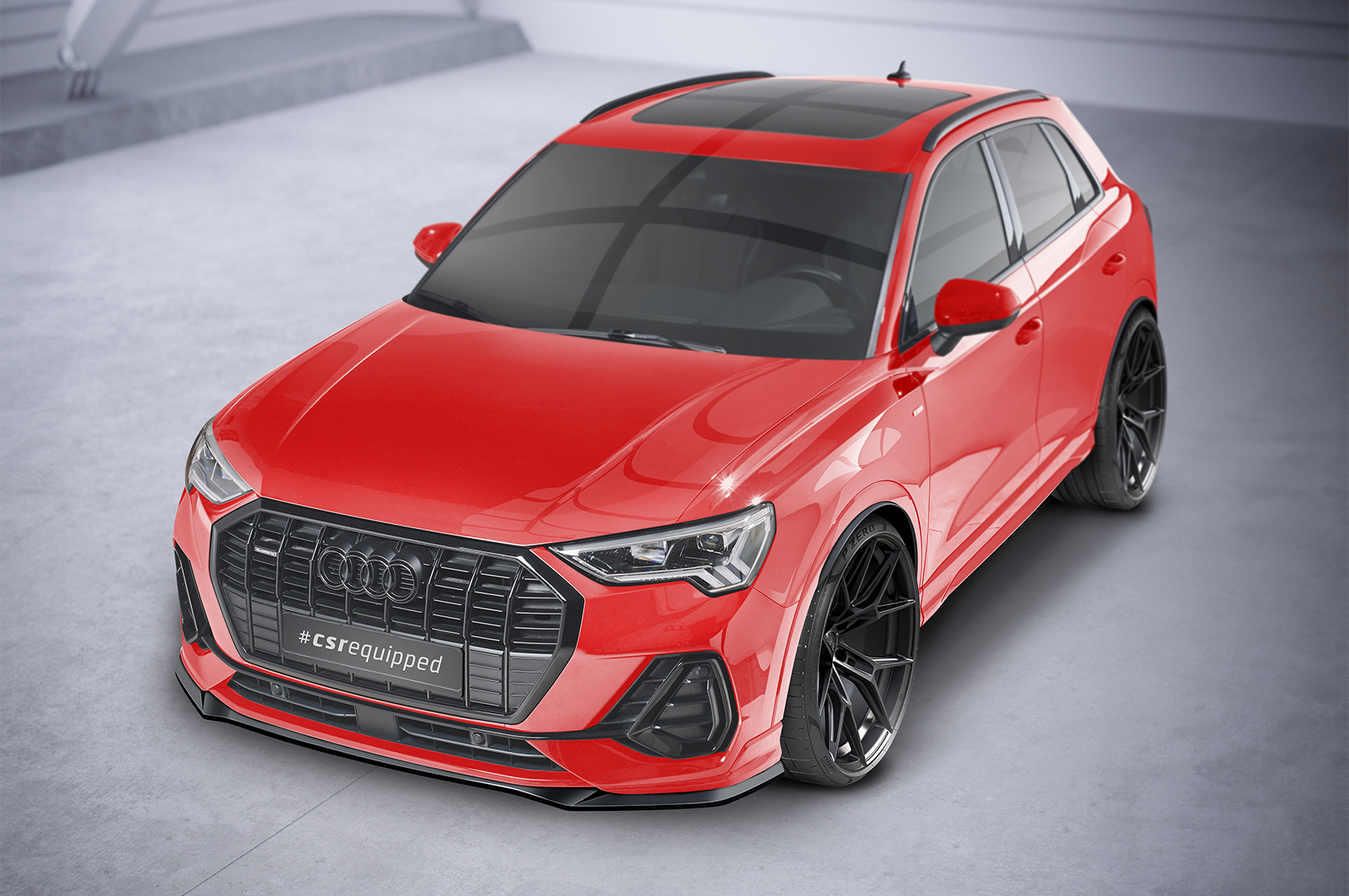 Voorspoiler Audi Q3 S-Line F3 CSR Glans Zwart