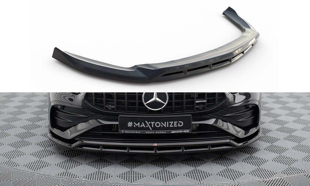 Voorspoiler Mercedes A Klasse AMG Pakket / A35 AMG Maxton Glans Zwart