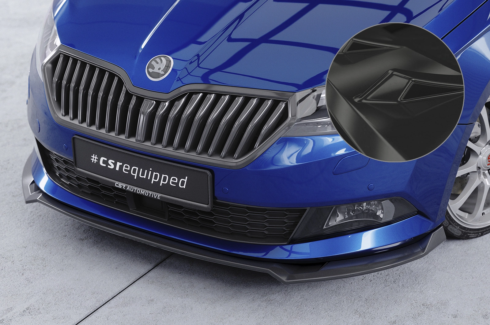 Voorspoiler Skoda Fabia 3 (Typ NJ) 2019-2021 Facelift – Glans Zwart CSR
