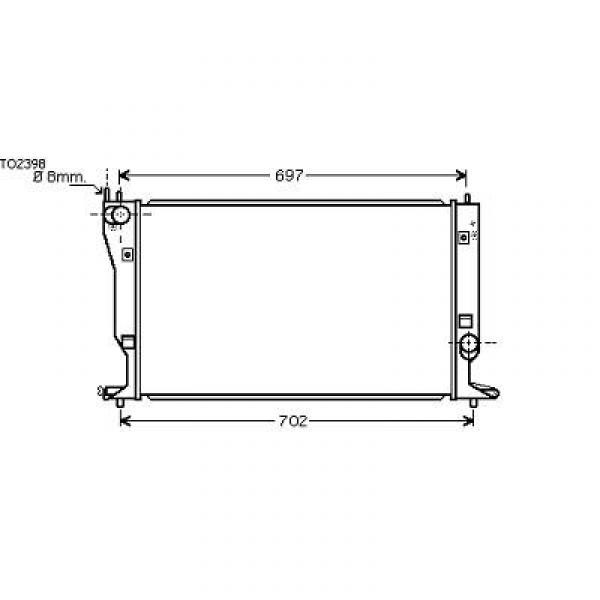 Radiator AVENSIS 05->> 623x413x36 2.2 D4D+CAT +/-AC
