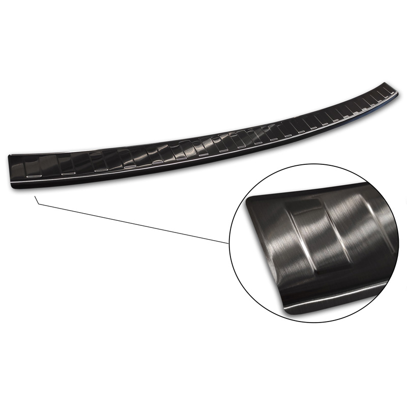 Zwart RVS Achterbumperprotector  Mitsubishi Outlander II / Citroën C-Crosser / Peugeot 4007 2006-2012 'Ribs'