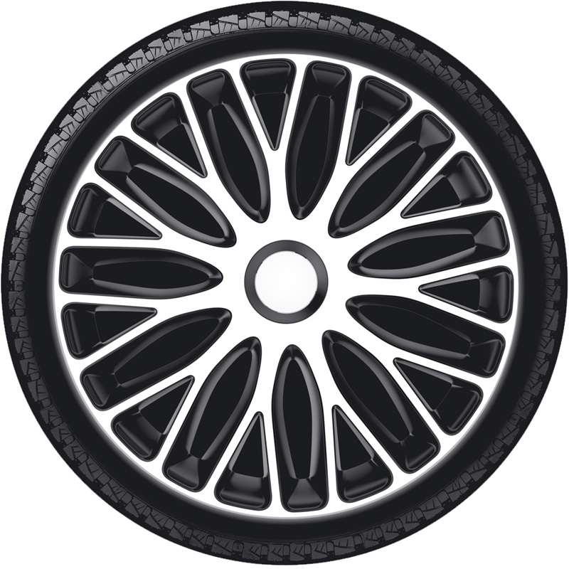 4-Delige Wieldoppenset Mugello 16-inch wit/zwart