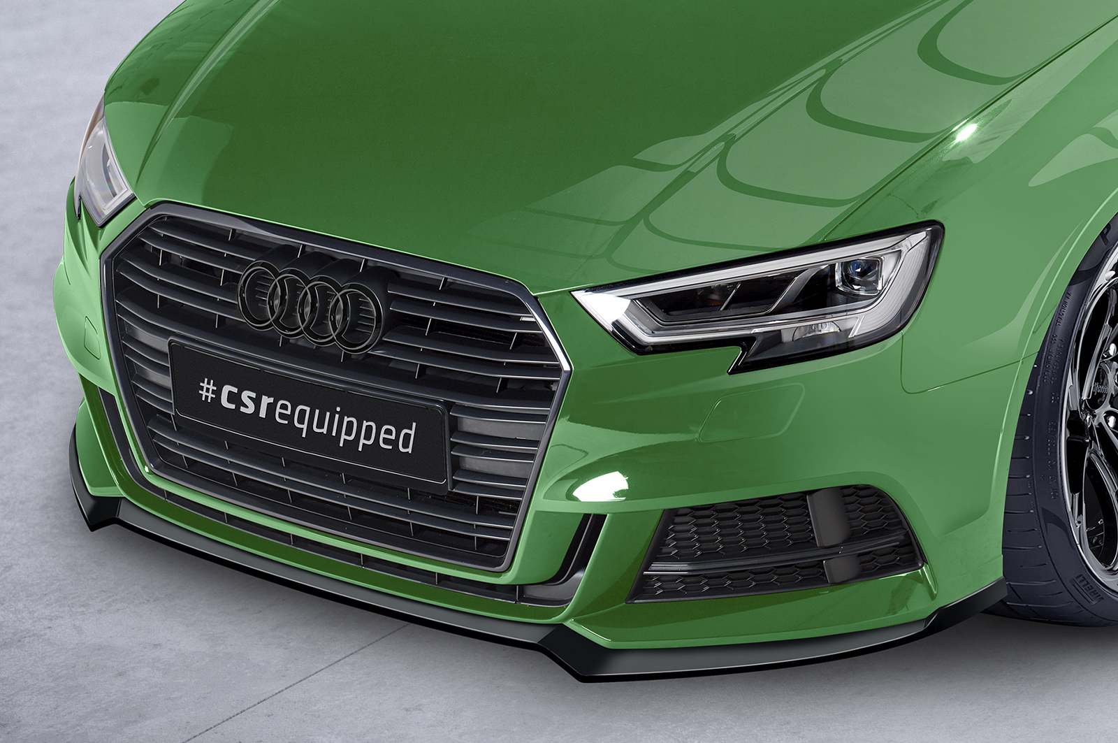 Voorspoiler Audi A3 S-Line / S3 8V CSR Glans Zwart