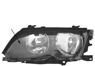 koplamp, ZKW, H7+H7, binnen zwart, incl stelmotortje, links BMW