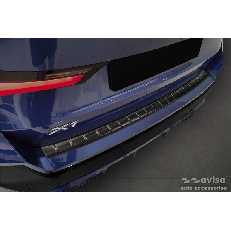 Zwart RVS Achterbumperprotector  BMW X1 U11 M-Sport 2022- 'Ribs'
