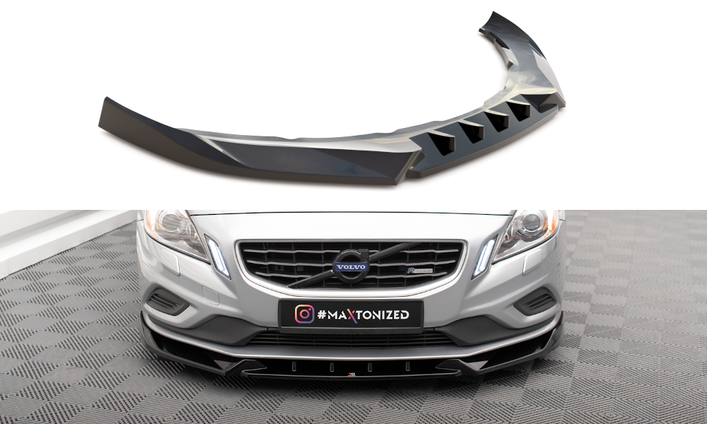 Voorspoiler V.1 Volvo S60 R-Design Maxton Glans Zwart