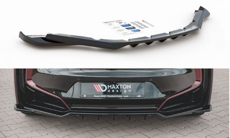 Achterspoiler BMW I8 Glanzend Zwart (met verticale bars)