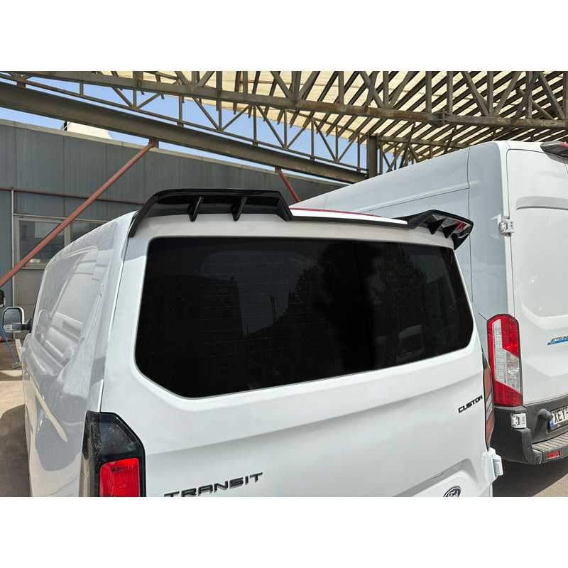 Dakspoiler V.2  Ford Transit Custom (V710) 2023- & Volkswagen Transporter T7 2024- (met achterklep) (PU)