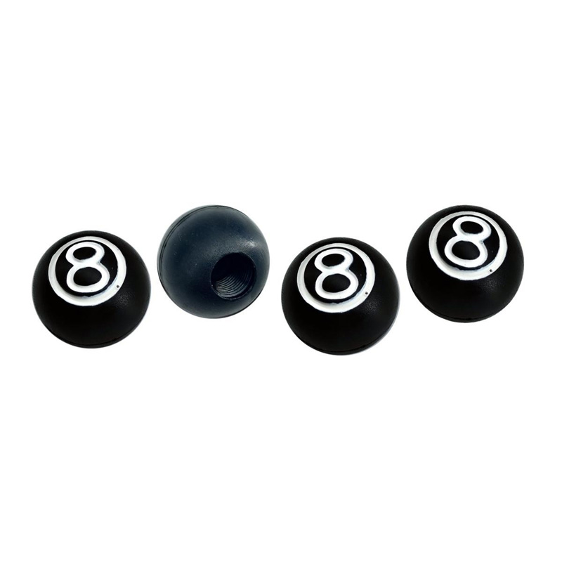 Simoni Racing Ventielkapjes 8-Ball - Zwart/Wit - 4 stuks