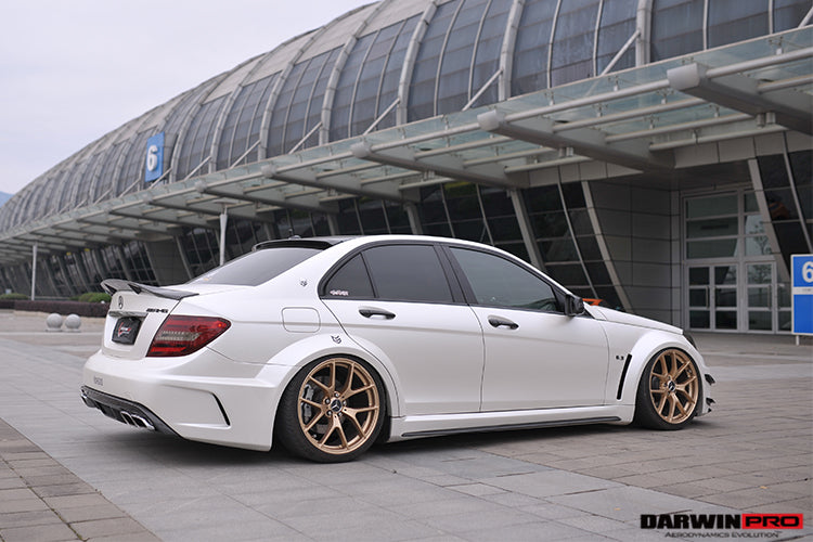 Mercedes Benz W204 C Class Sedan BKSS Style Carbon Wide Full Body Kit  2012-2014