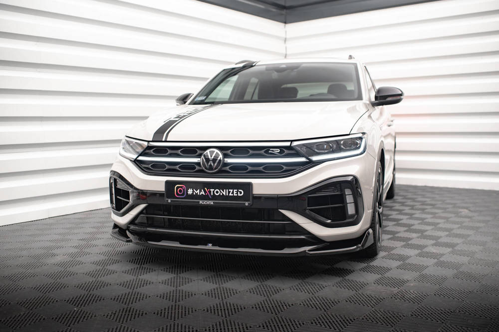 Voorspoiler V.2 Volkswagen T-Roc R FL Maxton Glans Zwart