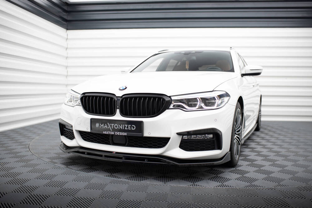 Voorspoiler V.3 BMW 5 Serie M Pakket G30 / G31 Maxton Glans Zwart