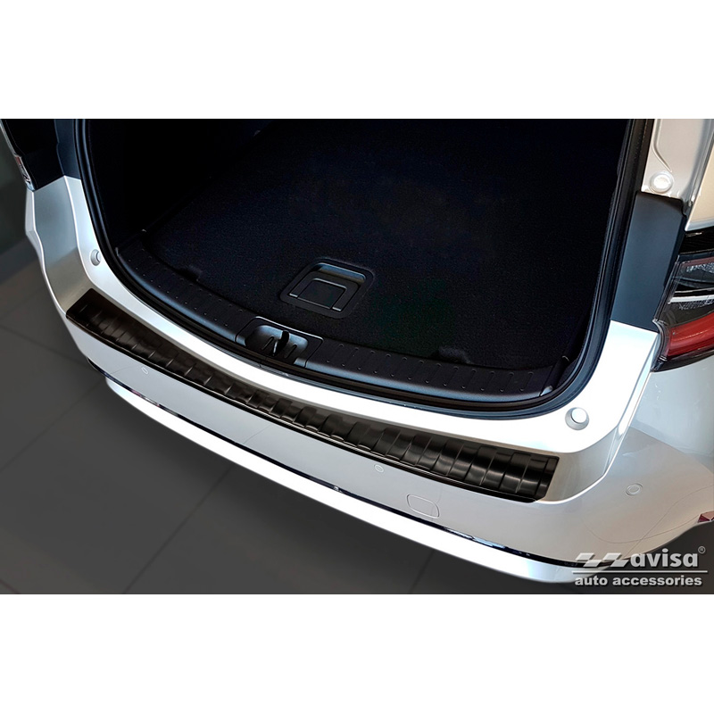 Zwart RVS Achterbumperprotector  Toyota Corolla XII Combi 2019- (incl. GR Sport) & Suzuki Swace Combi 2020- 'Ribs'