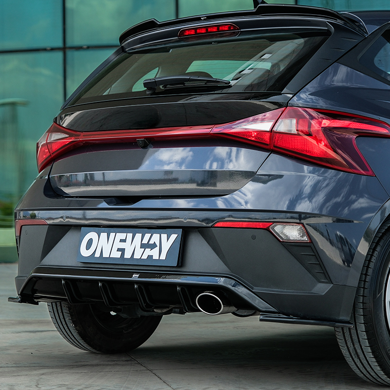 Oneway Achterbumperskirt (Diffuser)  Hyundai i20 III (BC3) Facelift 2023- - Glanzend zwart