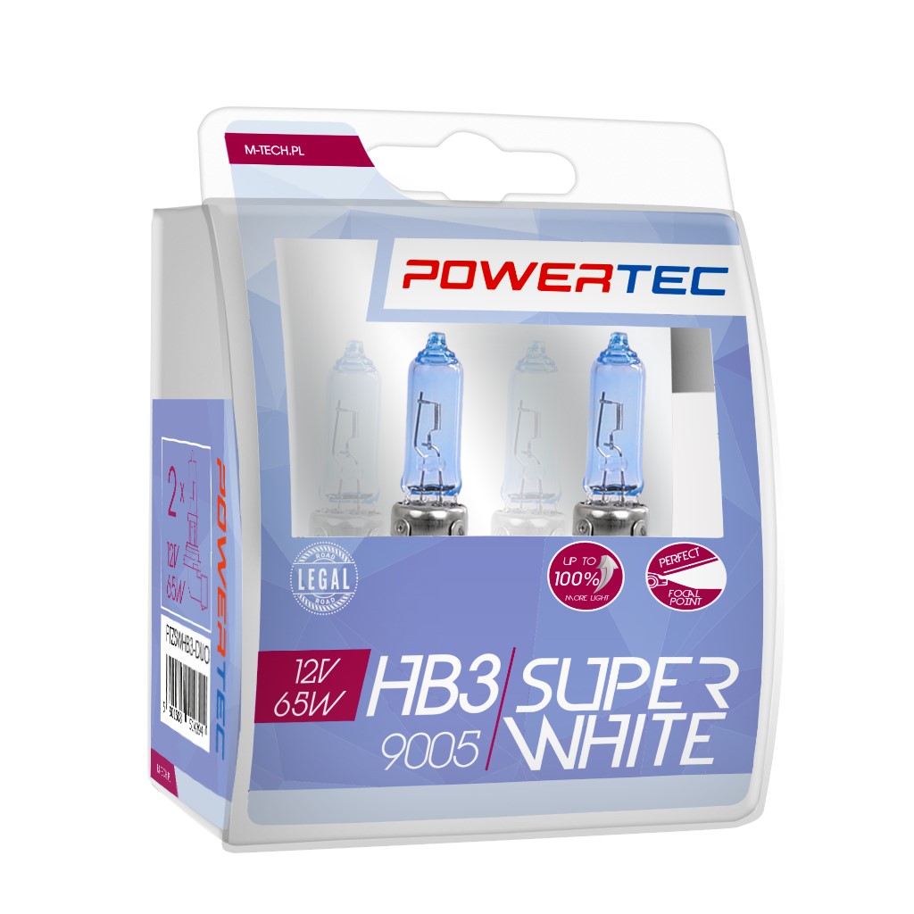Mtech Powertec SuperWhite HB3 lampen 12V DUO