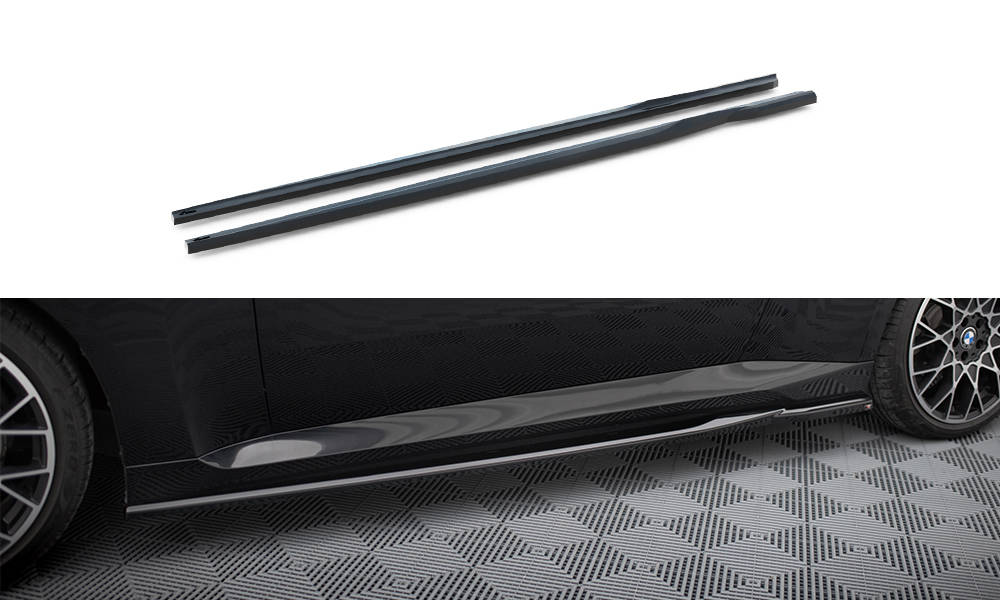 Zijskirts V.1 BMW 2 Serie Coupe G42 Maxton Glans Zwart