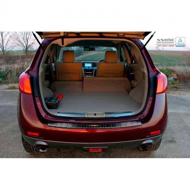 Zwart RVS Achterbumperprotector Nissan Murano 'Ribs'
