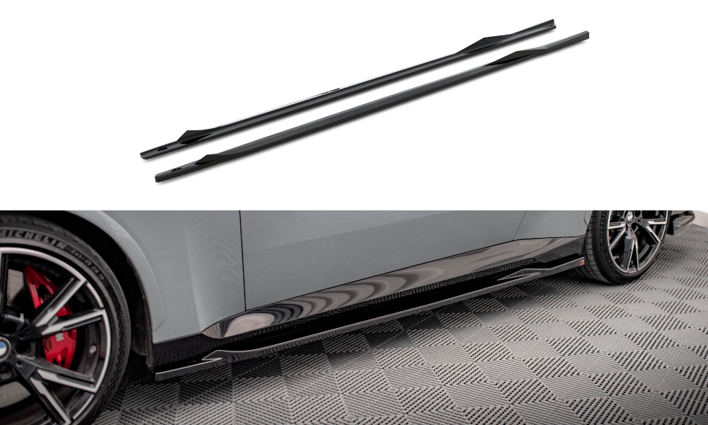 Zijskirts V.2 BMW 2 Serie G42 Coupe M Pakket & M240i Maxton Glans Zwart