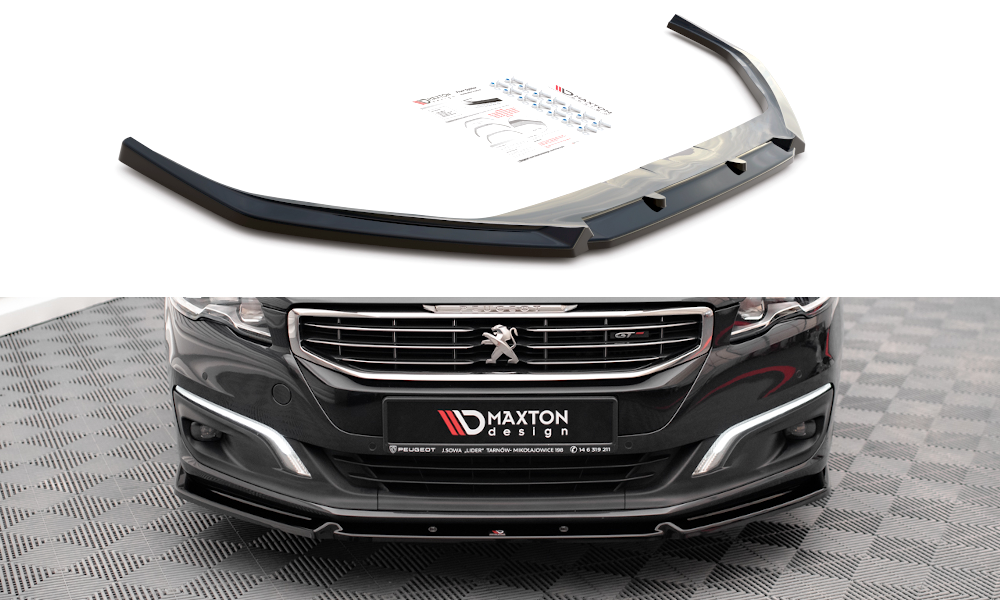 Voorspoiler V.1 Peugeot 508 GT MK1 FL Maxton Glans Zwart