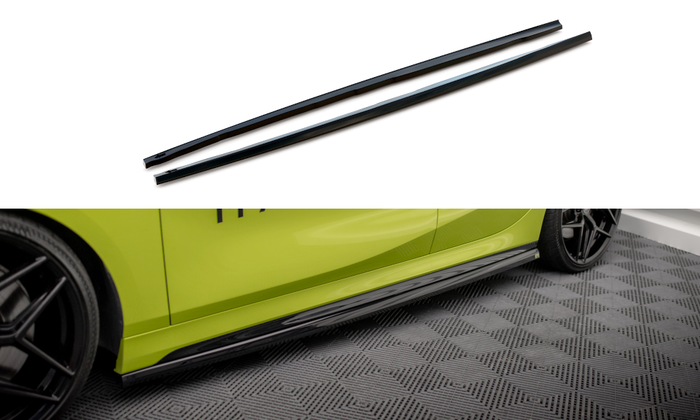 Zijskirts V.4 BMW 1 F40 M Pakket & M135i Maxton Glans Zwart