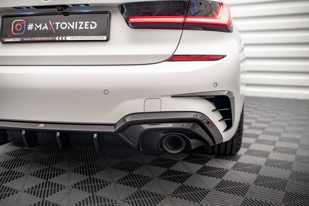 Diffuser BMW 3 Serie M Pakket G20 G21 met Trekhaak Maxton Glans Zwart