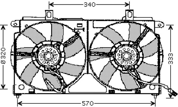 Radiator FAN COMPLEET Peugeot 106 96-04 SAXO 96-04