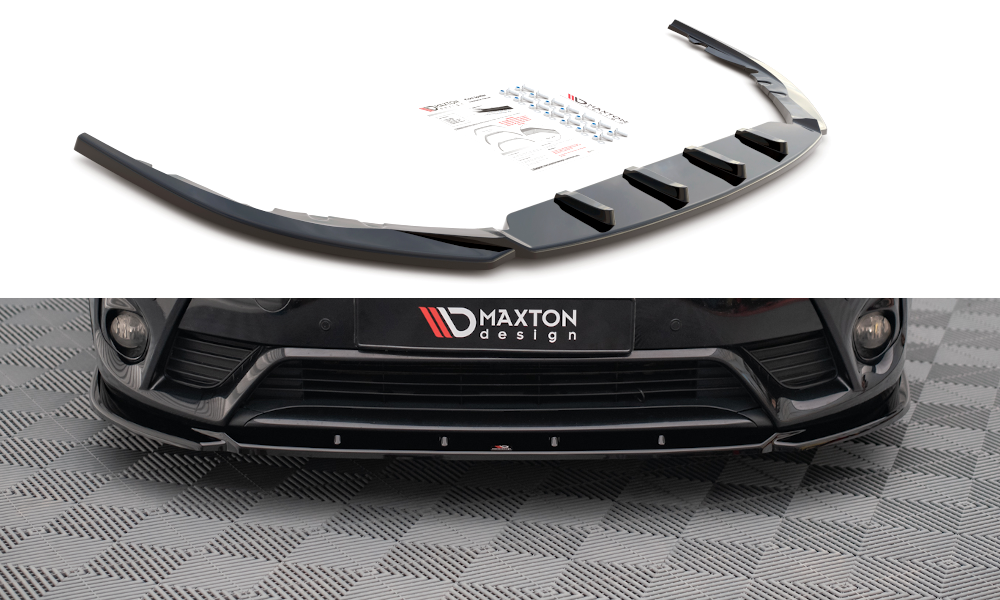 Voorspoiler V.2 toyota avensis MK3 Facelift glans zwart