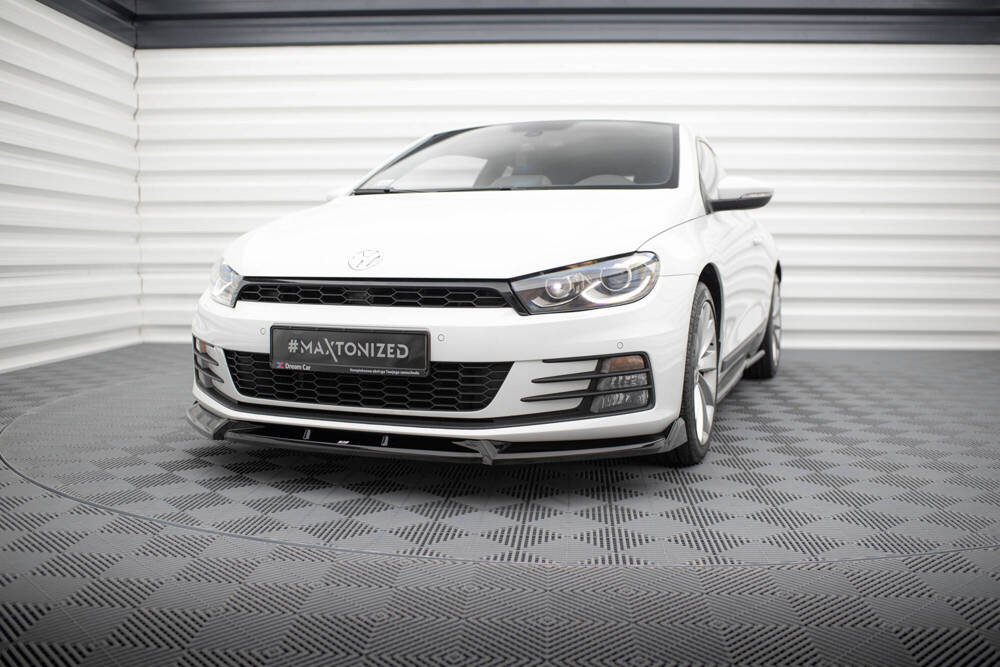 Voorspoiler V.2 Volkswagen Scirocco FL Maxton Glans Zwart
