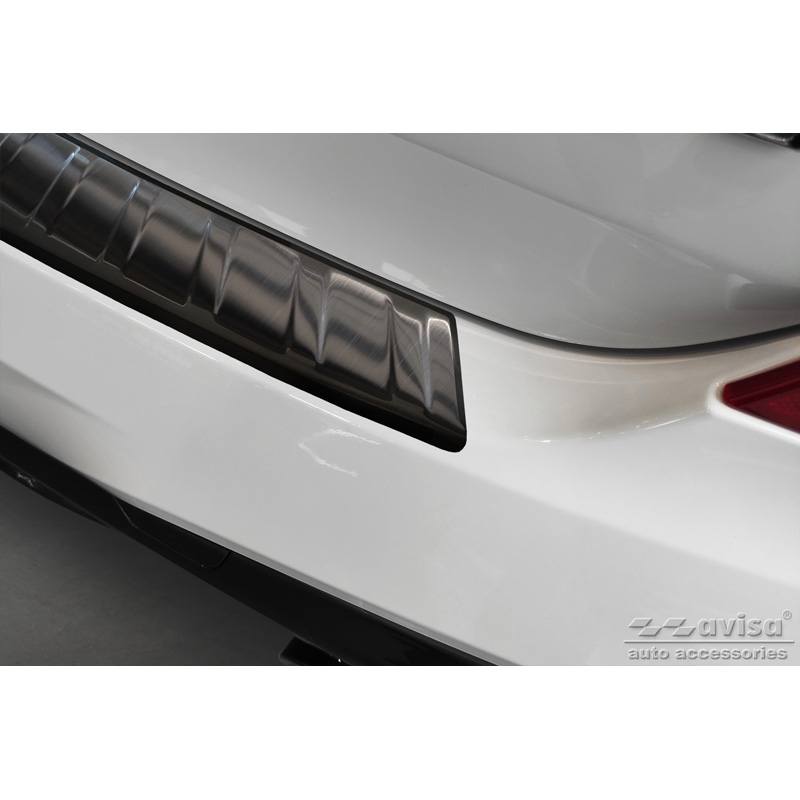 Zwart RVS Achterbumperprotector  BMW X3 G01 M-Pakket 2017-2021 & Facelift 2021- Incl. M Competition 2019-2021 'Ribs'