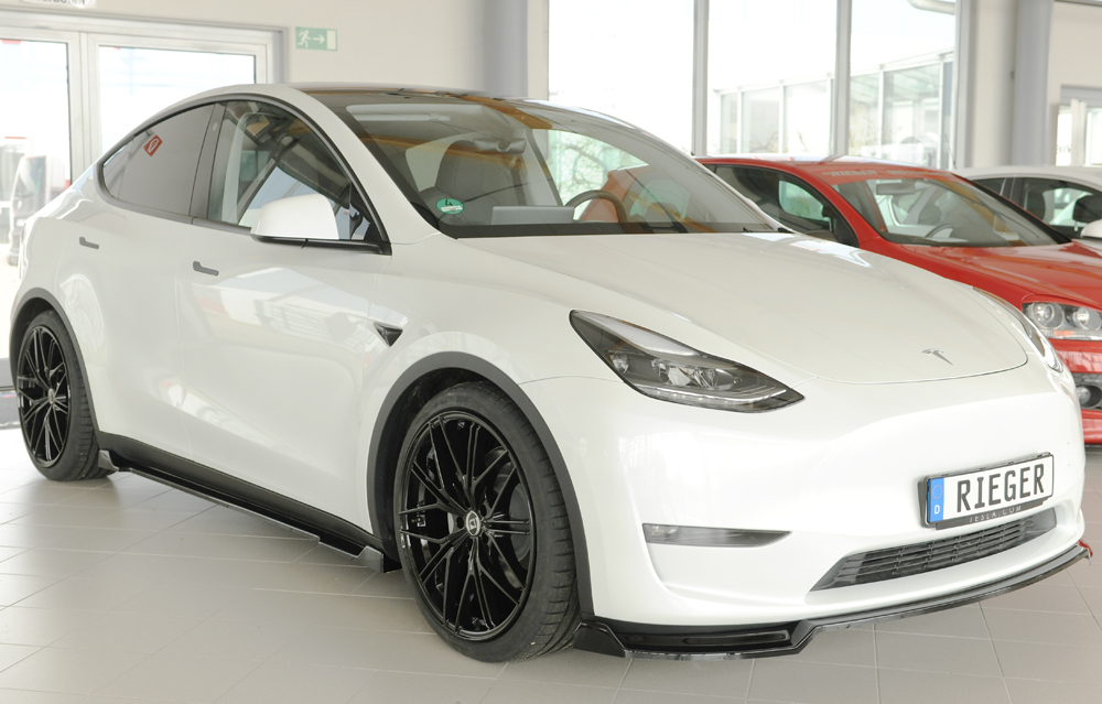 Voorspoiler Tesla Model Y Rieger Glans Zwart