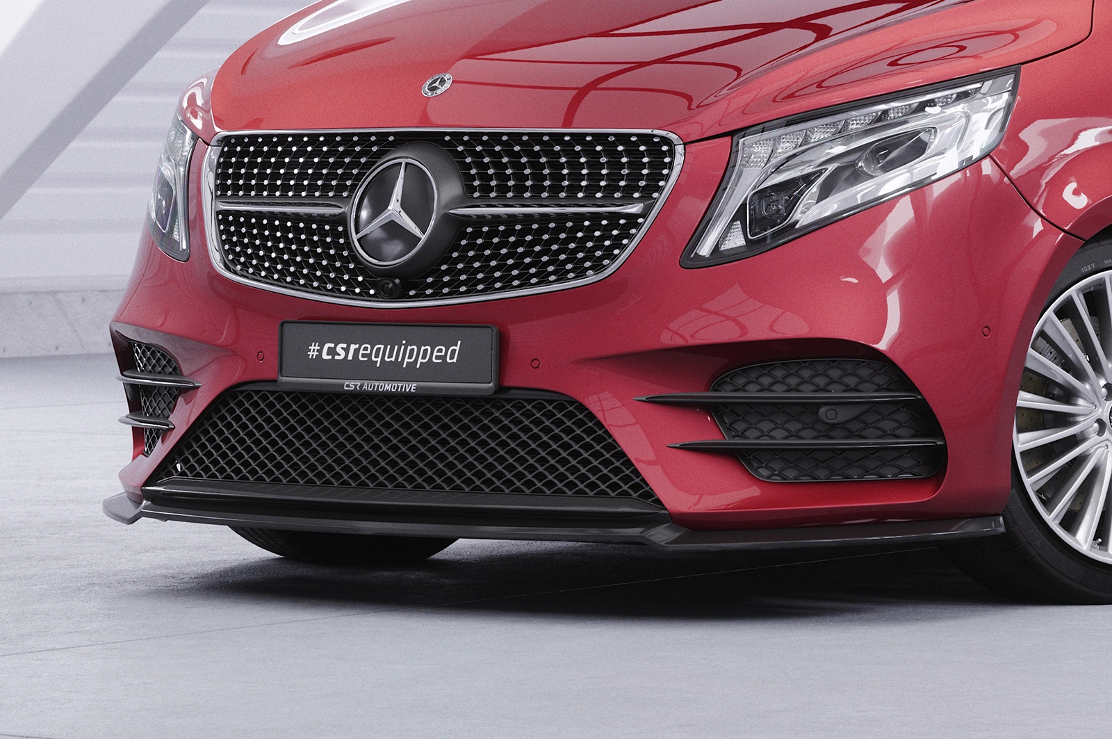 Voorspoiler Mercedes-Benz V-Klasse 447 AMG-Line glans zwart